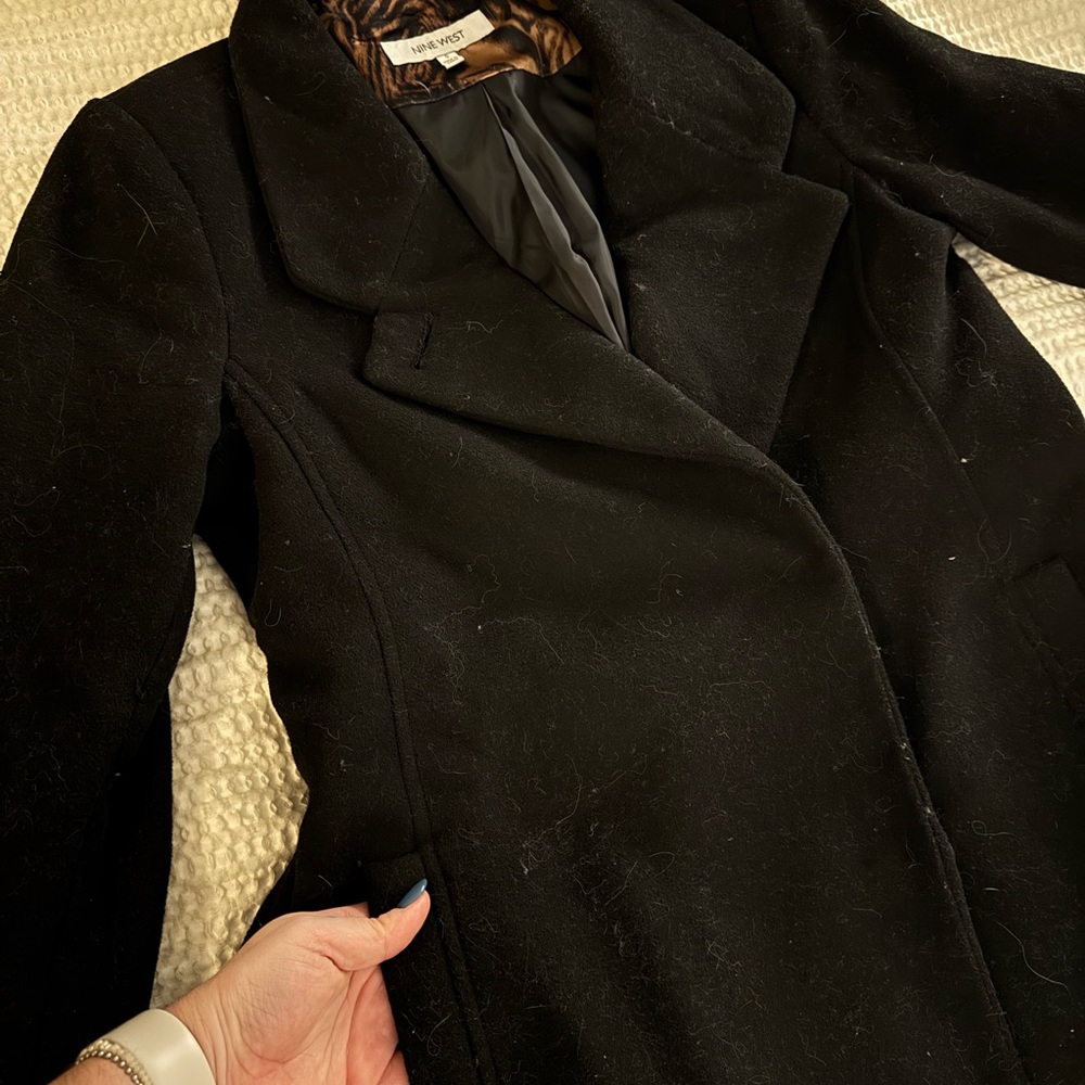 Nine West Classic Black Wool Blend Coat - size S